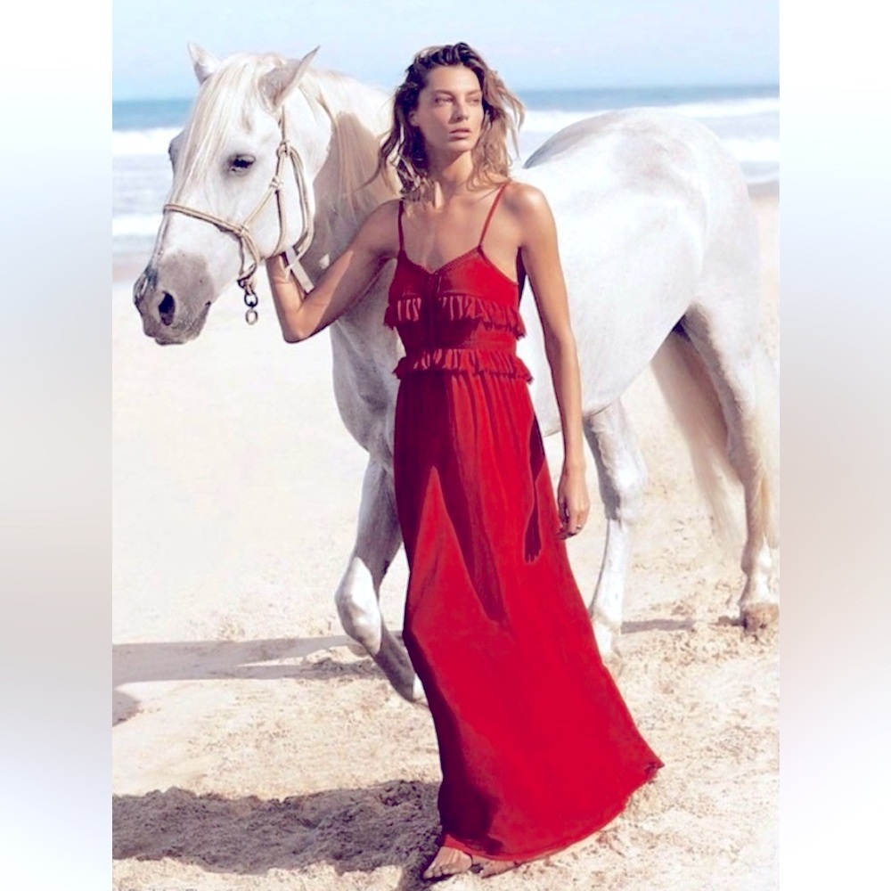 Mango Red Maxi Dress